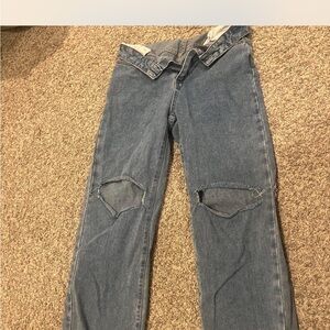 Distressed Blue Jeans